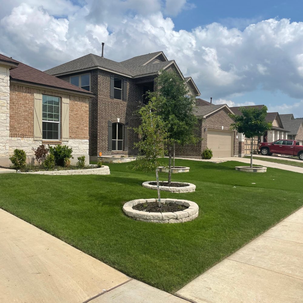 Troops Mowing customer yard