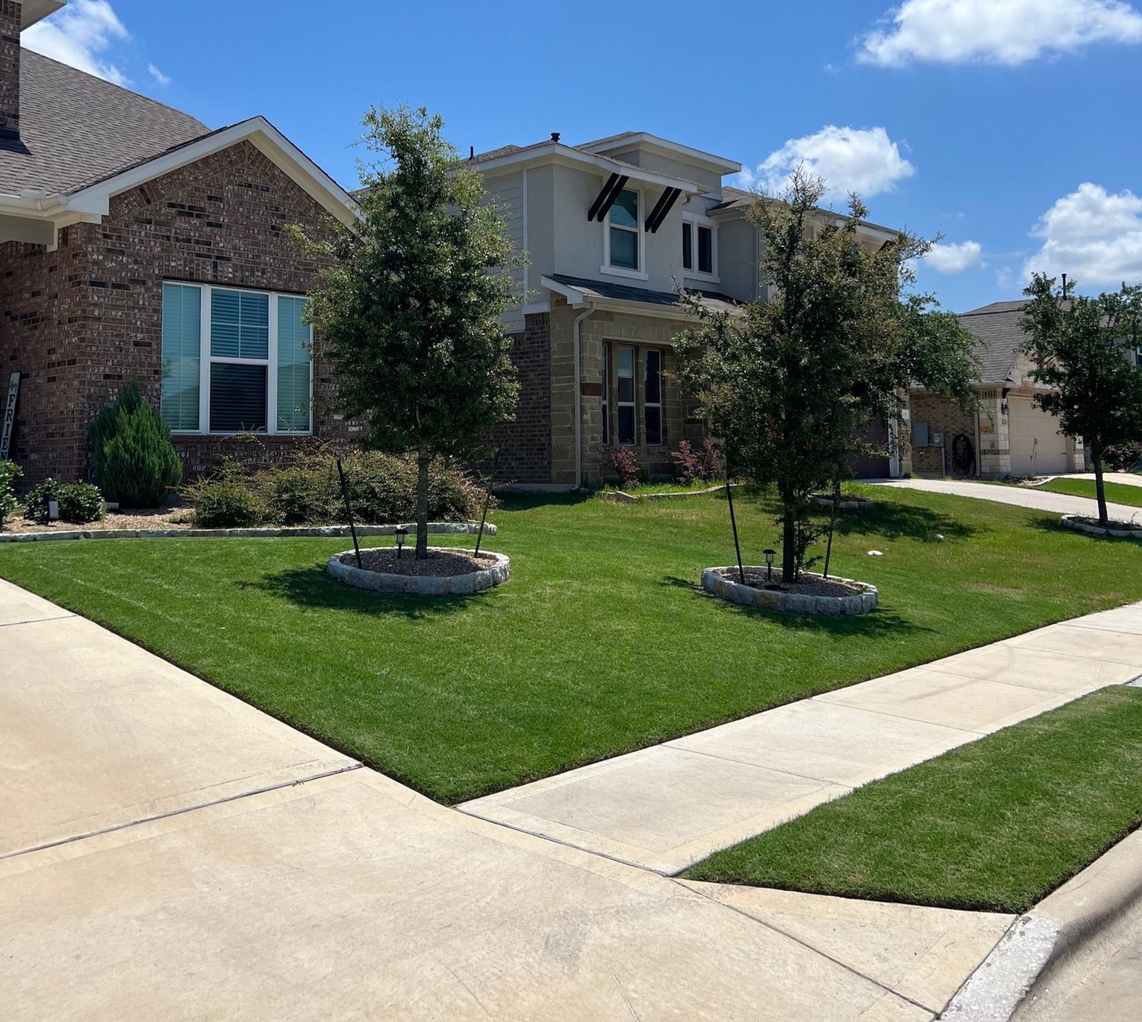 Troops Mowing customer yard